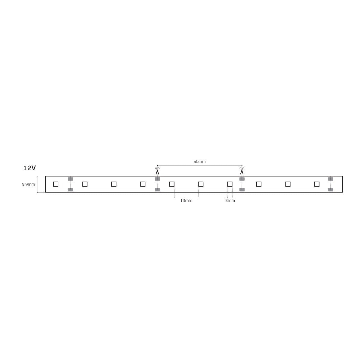 LED pásek 12V CRI80 IP55 2700K (5m)