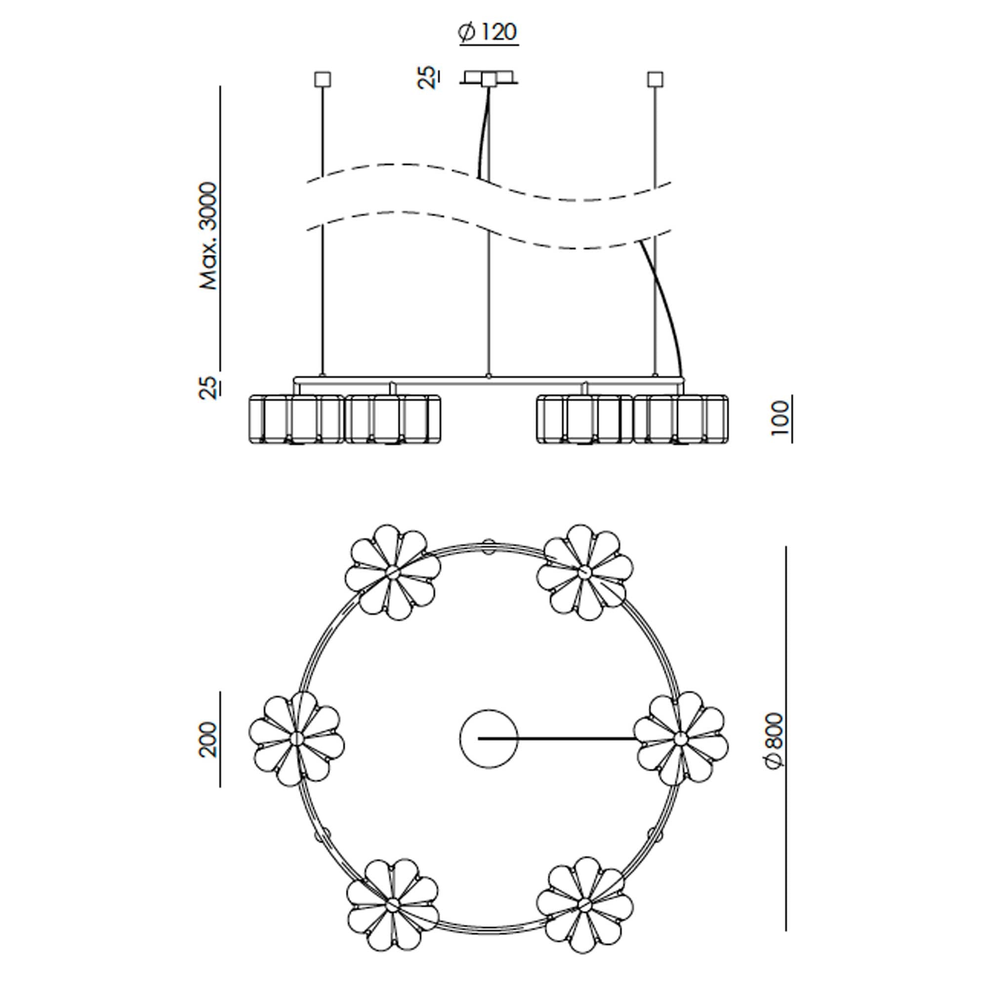 Aromas Flow G9 závěsný lustr