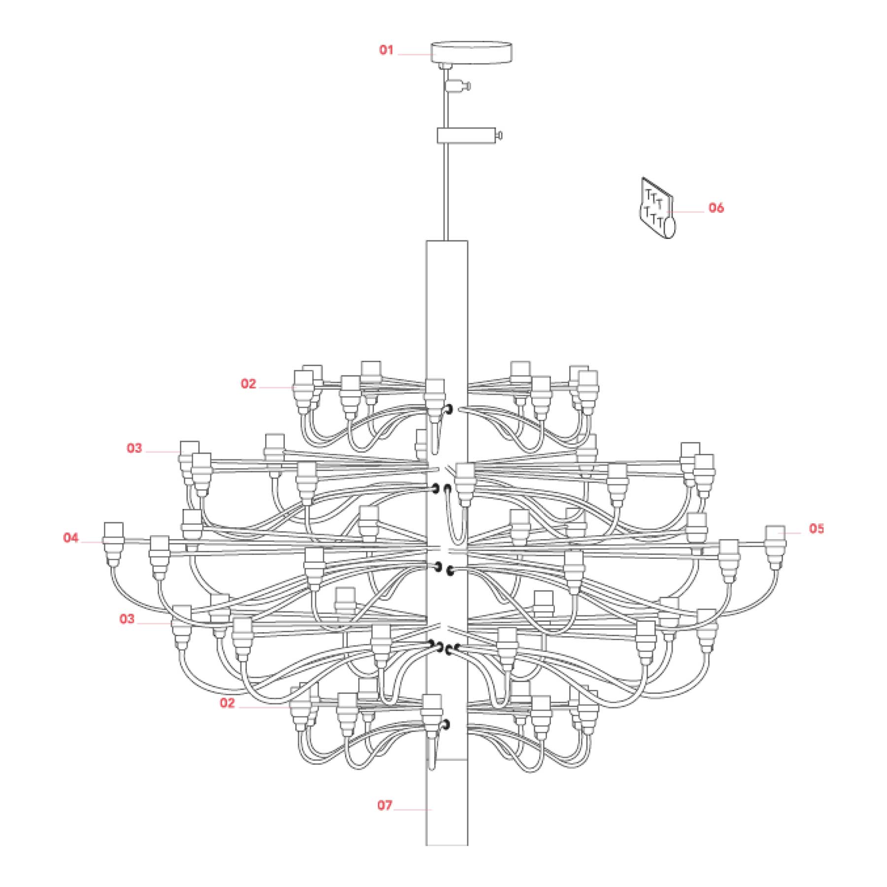 Flos 2097 E14 závěsný lustr