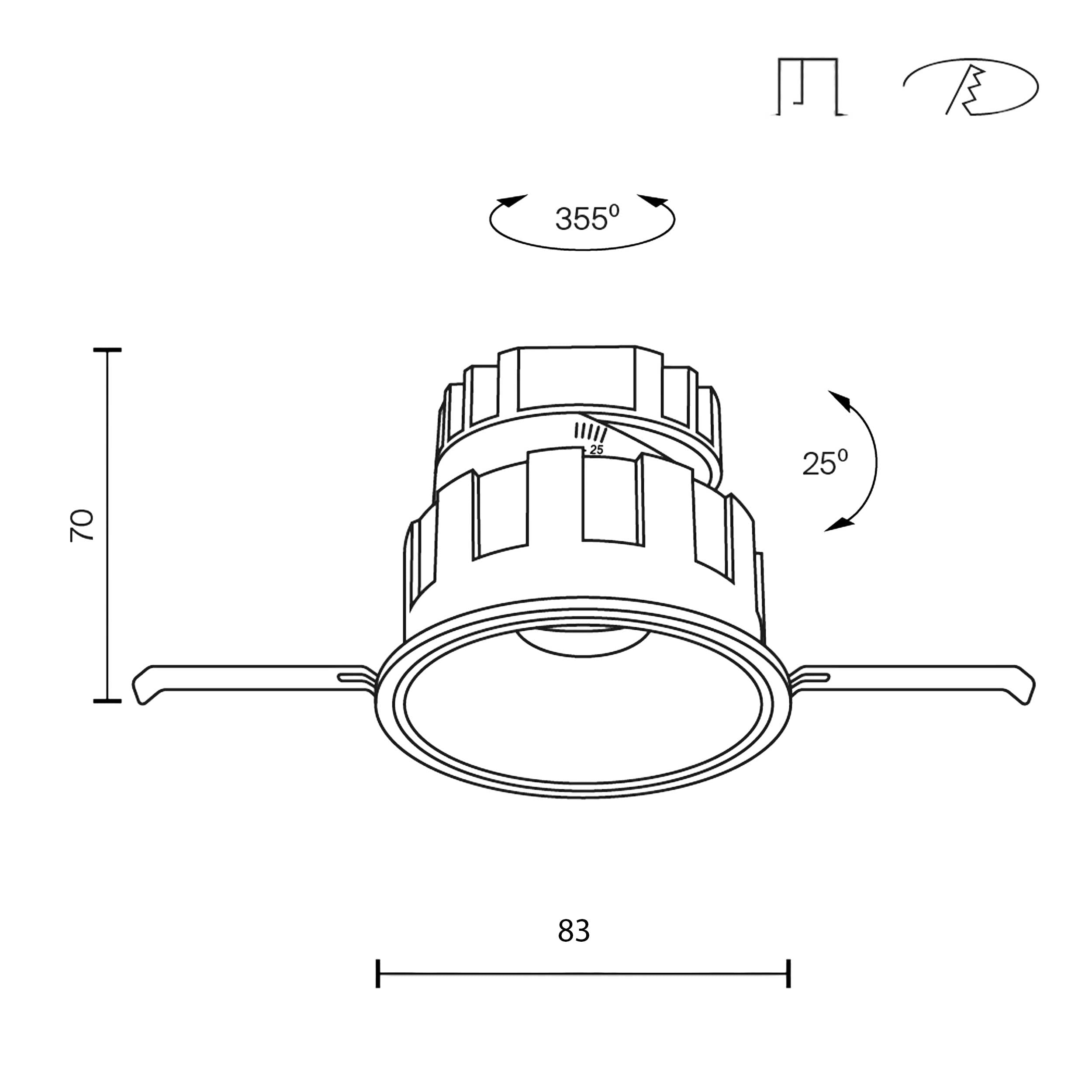 Maytoni downlight Wise LED 36° zápustné kruhové svítidlo