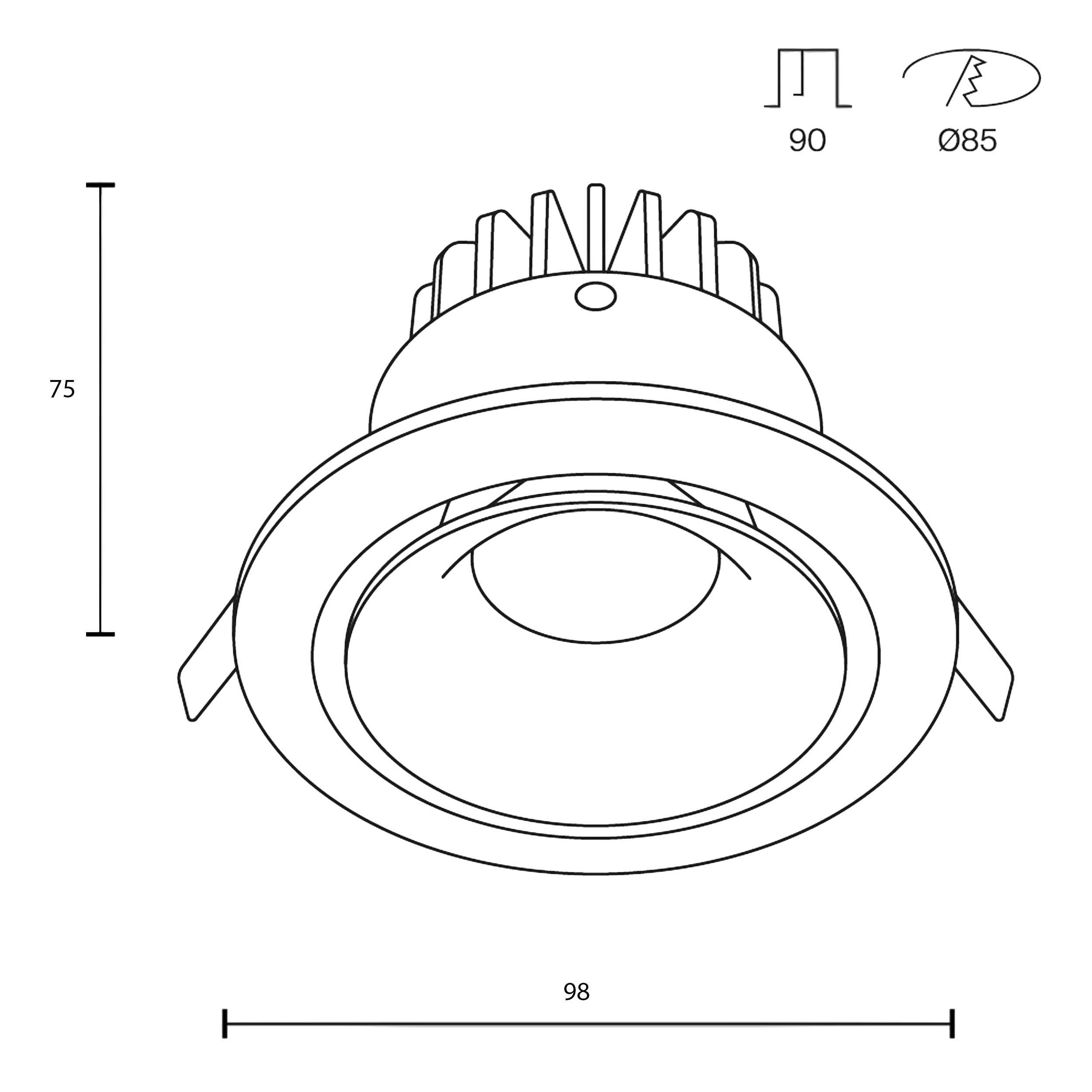 Maytoni downlight Yin LED 12W 60° zápustné kruhové svítidlo