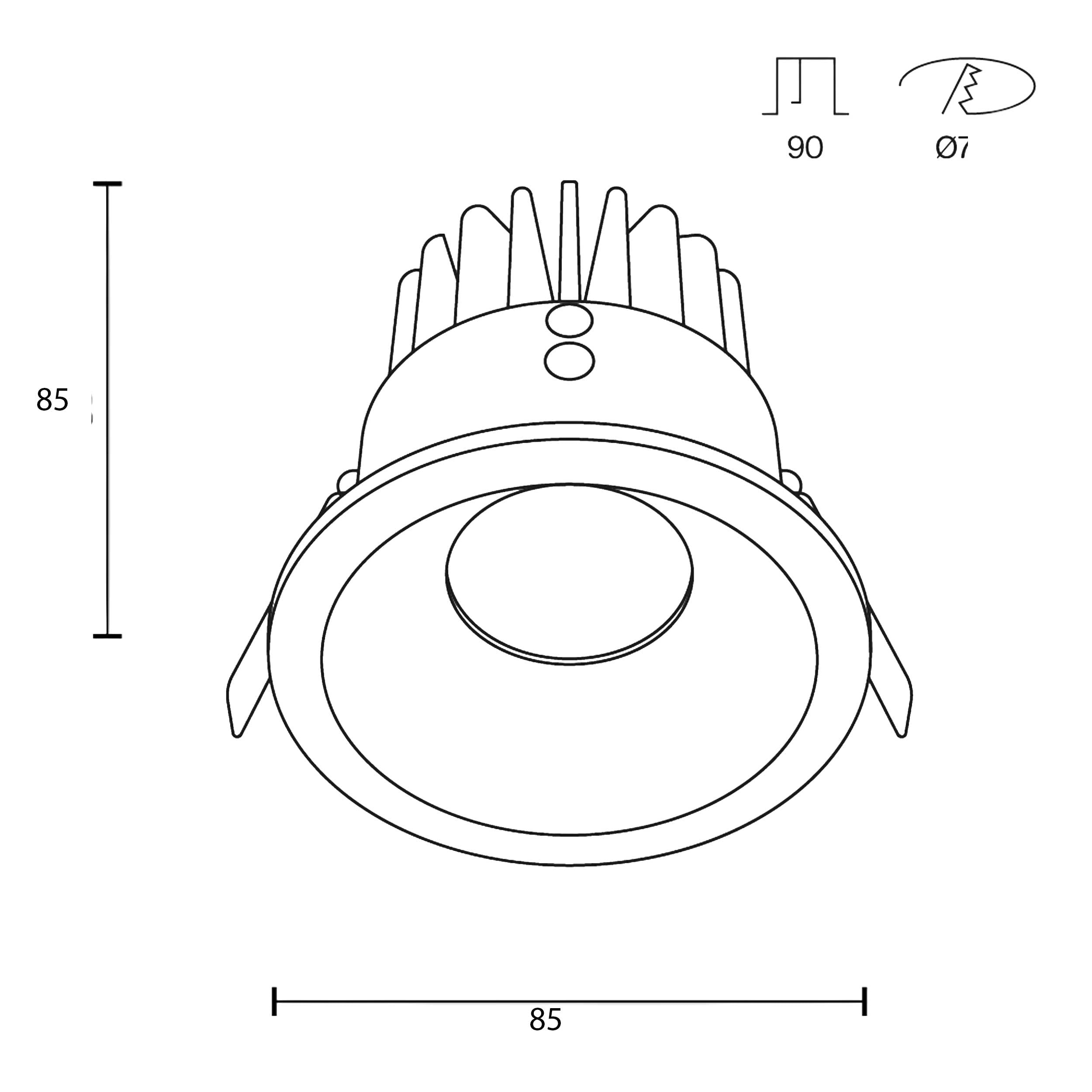 Maytoni downlight Zoom LED 60° zápustné kruhové svítidlo černé