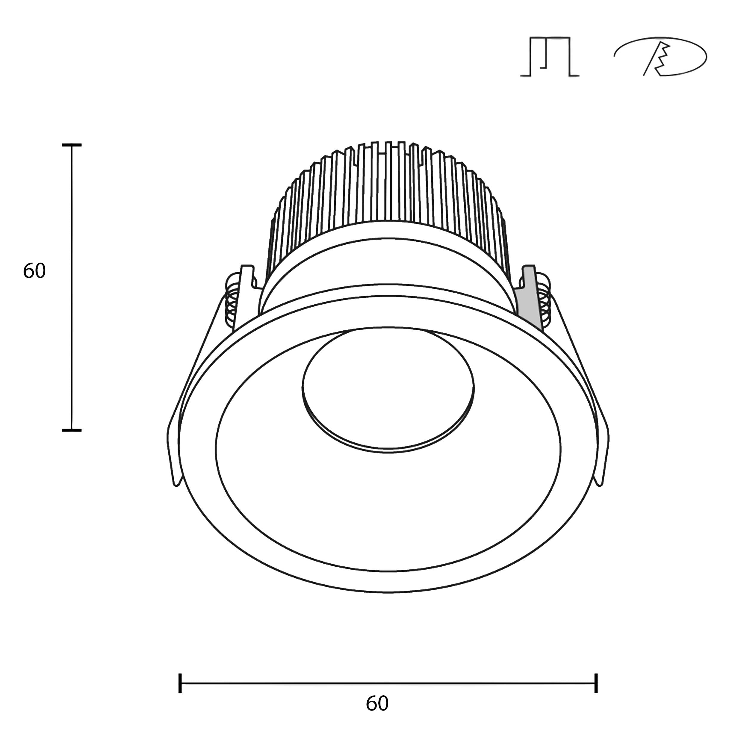 Maytoni downlight Zoom LED 60° zápustné kruhové svítidlo černé