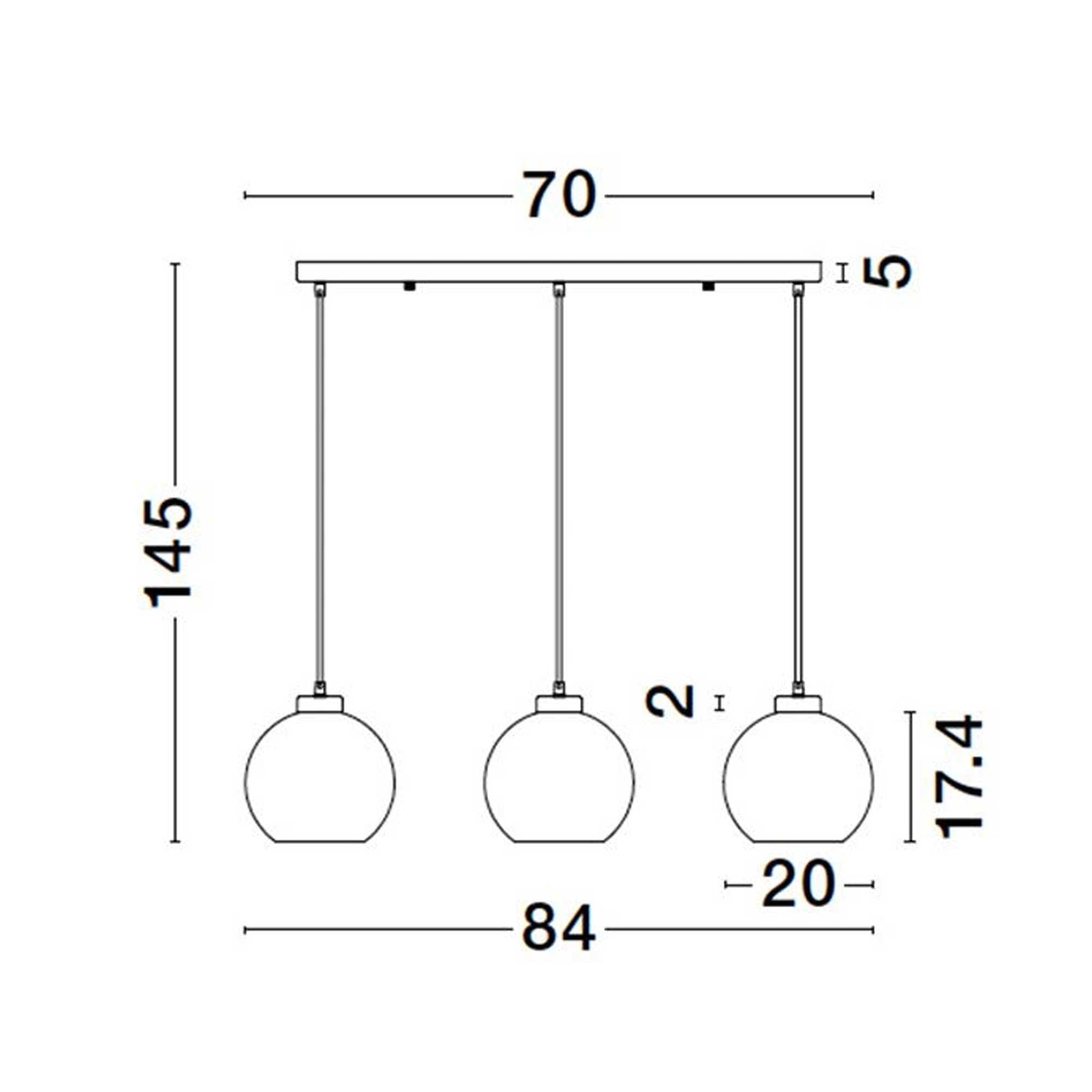 Nova Luce Palmer E27 стаклена висећа лампа, издужена