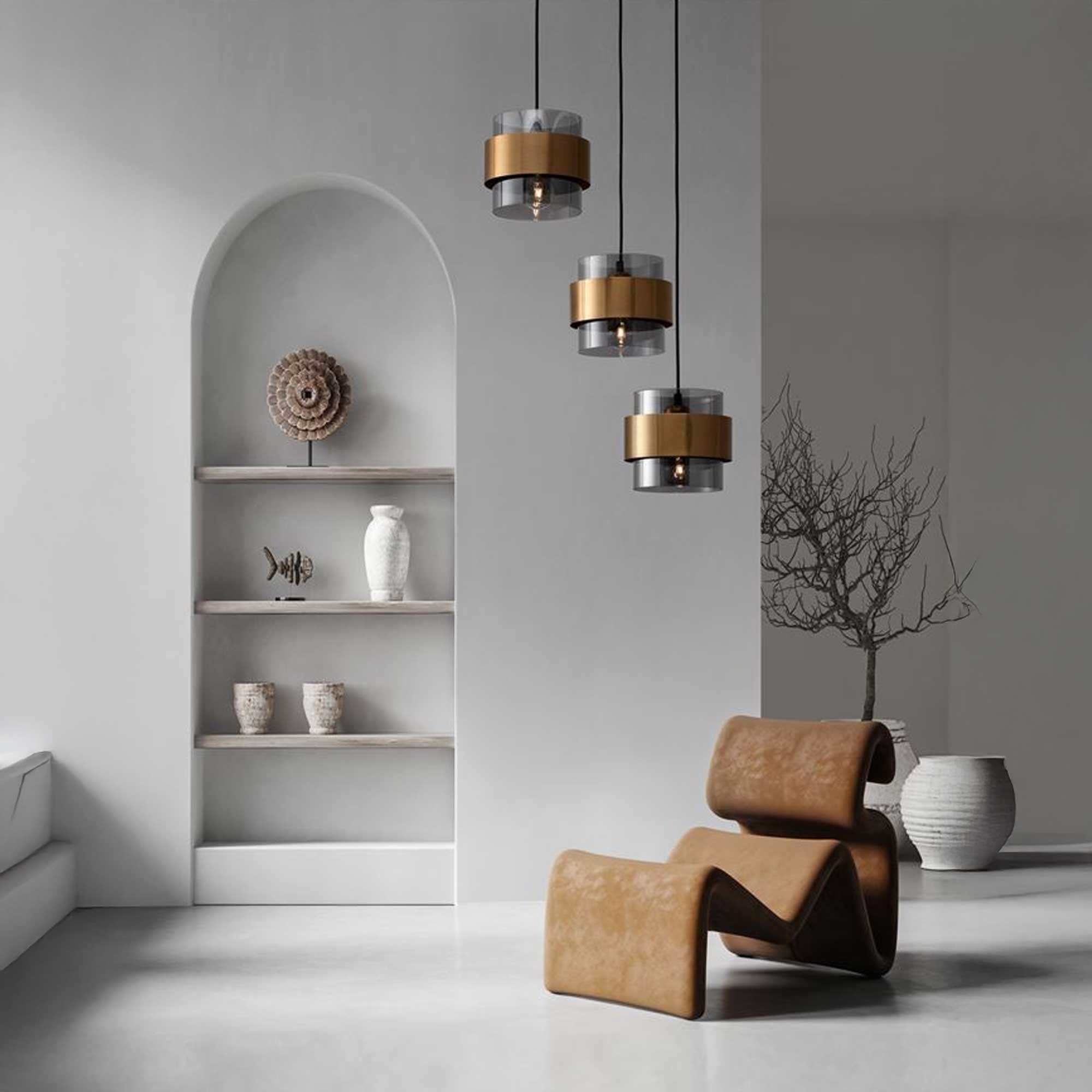 Nova Luce Sianna E27 skleněné závěsné svítidlo svislé