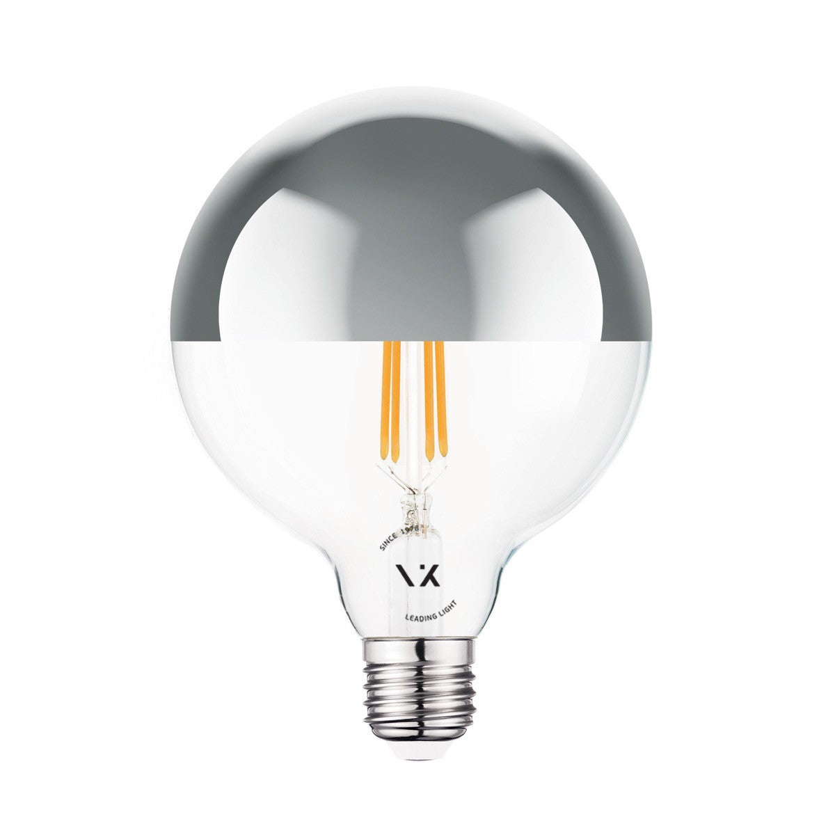 LED žárovka VK Light Globo Filament Silver E27 ø125 2700K 7W Stmívatelná