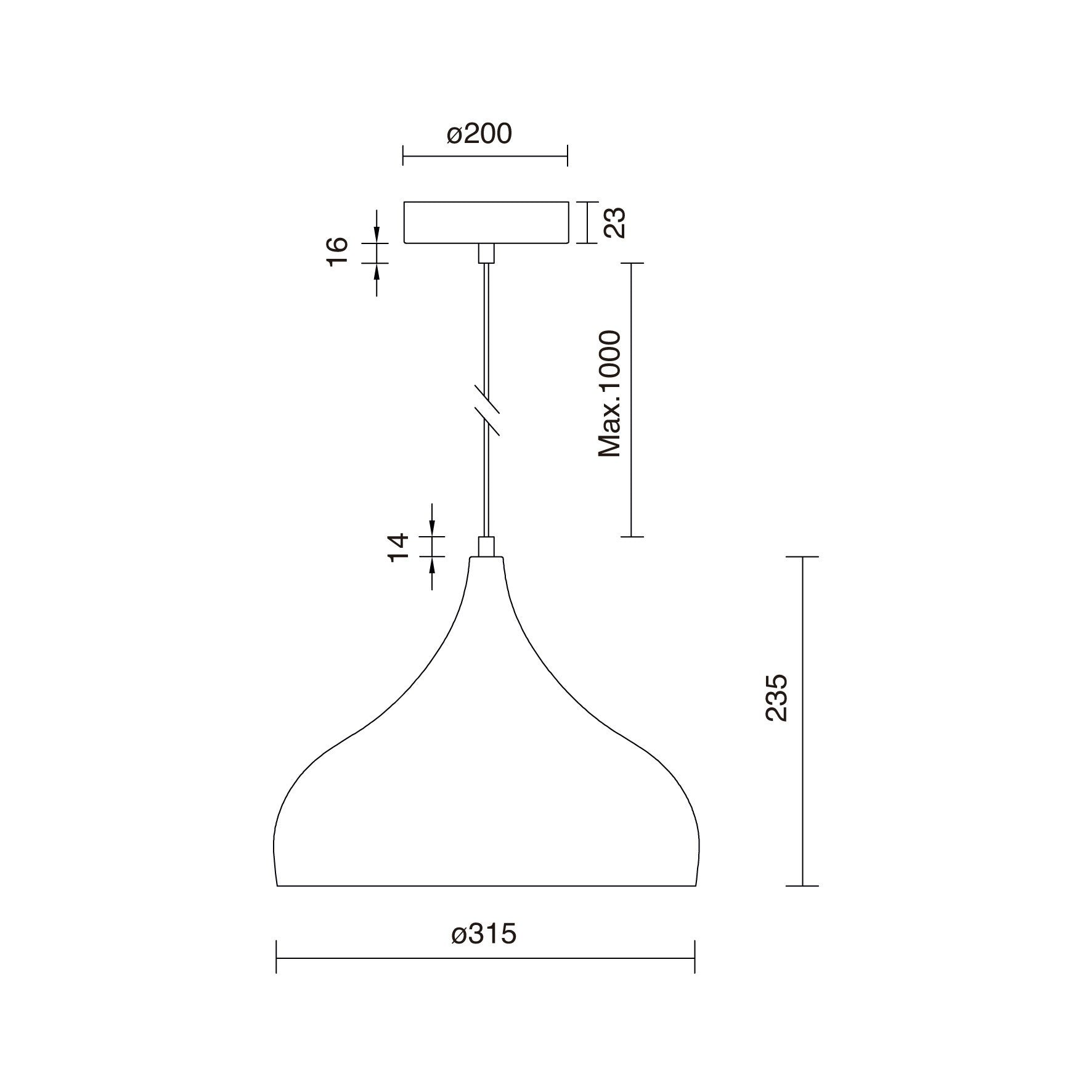Exo Kam E27 závěsné svítidlo
