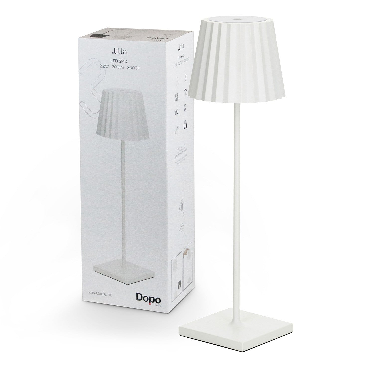 Dopo Litta Round LED přenosná lampa bílá