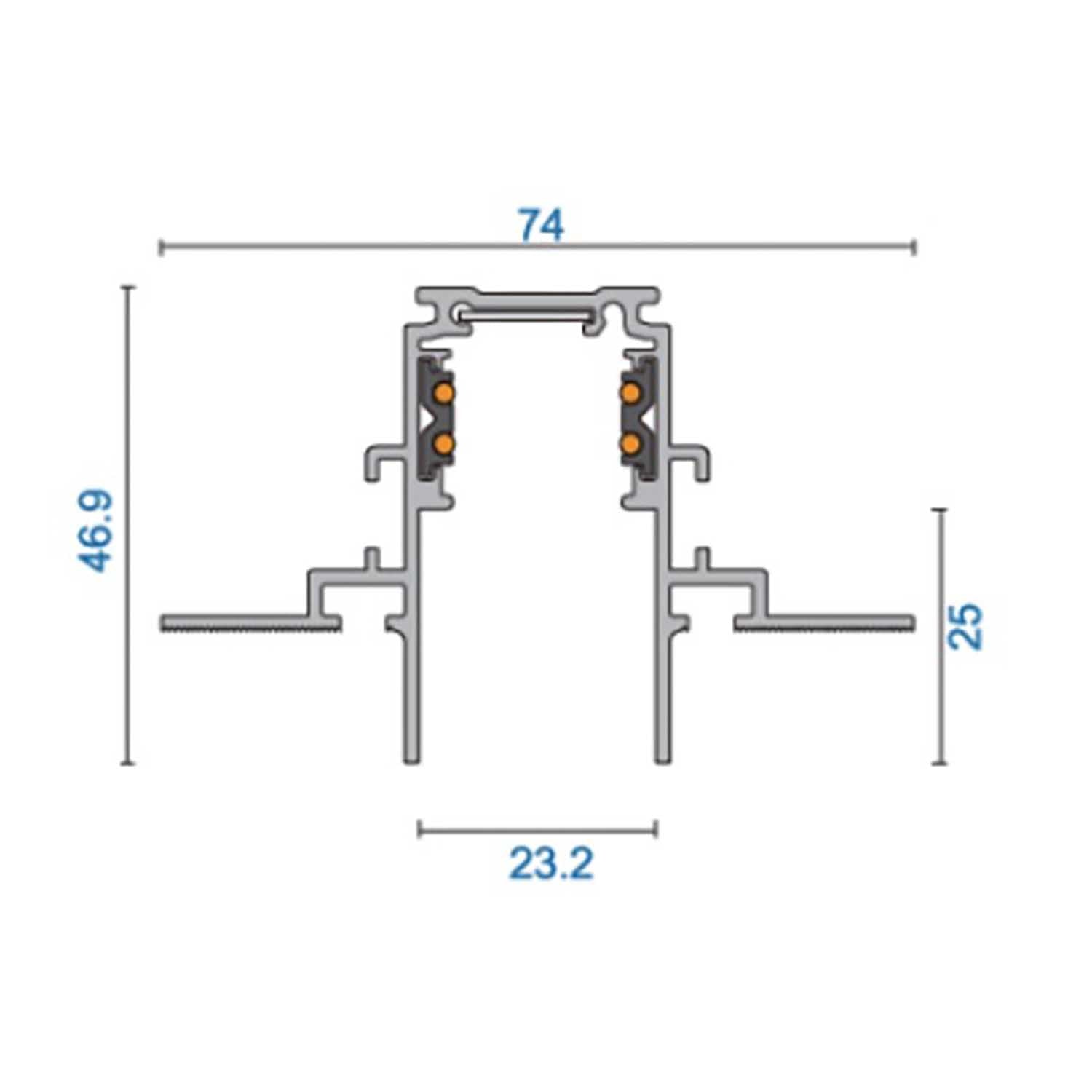 48V magnetická lišta zápustná POWERGEAR bílá