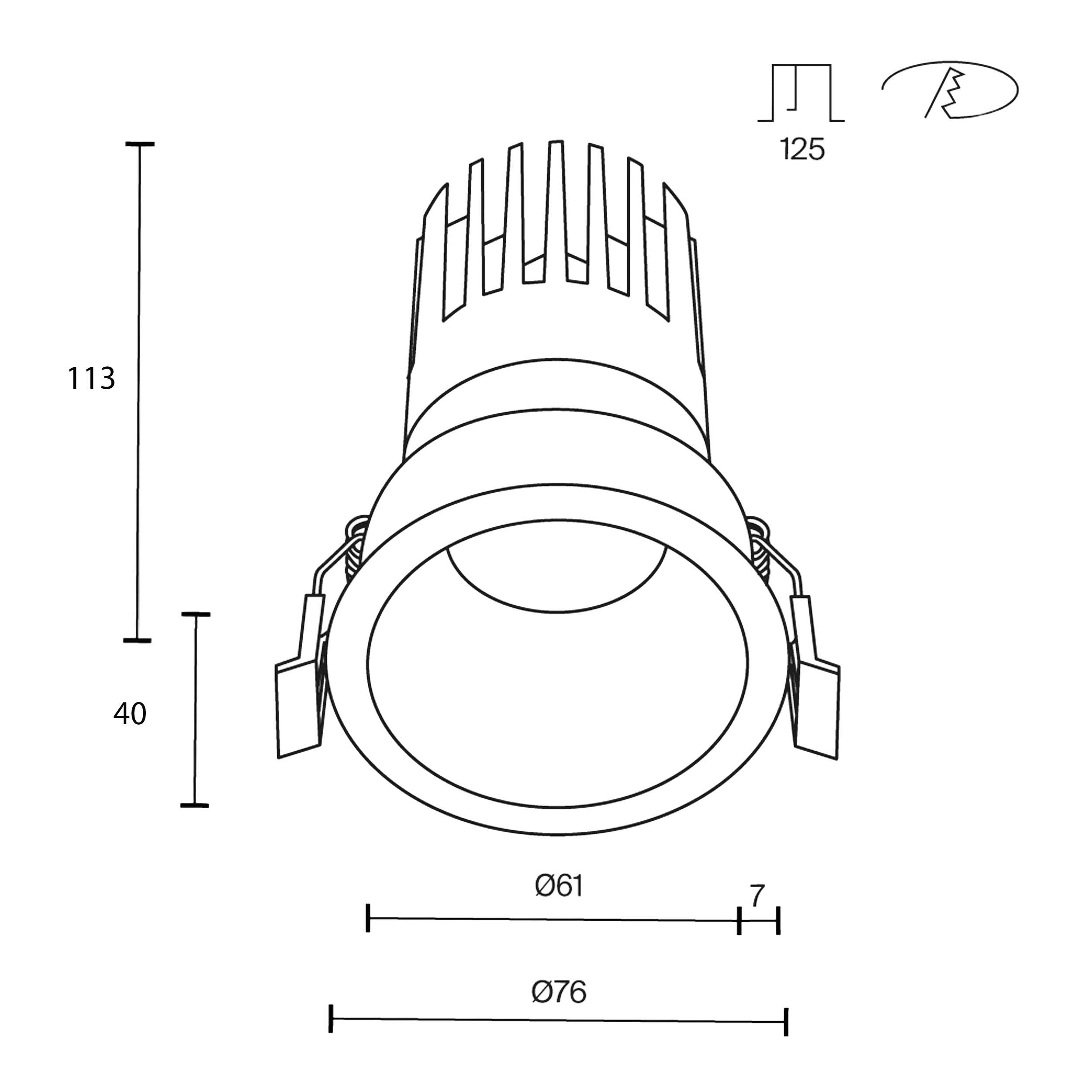 Maytoni downlight Dip LED 50° zápustné kruhové svítidlo bílé