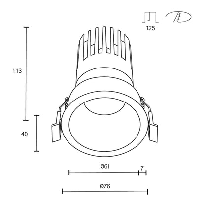 Maytoni downlight Dip LED 50° zápustné kruhové svítidlo bílé