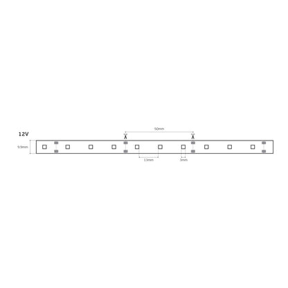 LED pásek 12V CRI80 IP55 6000K (5m)