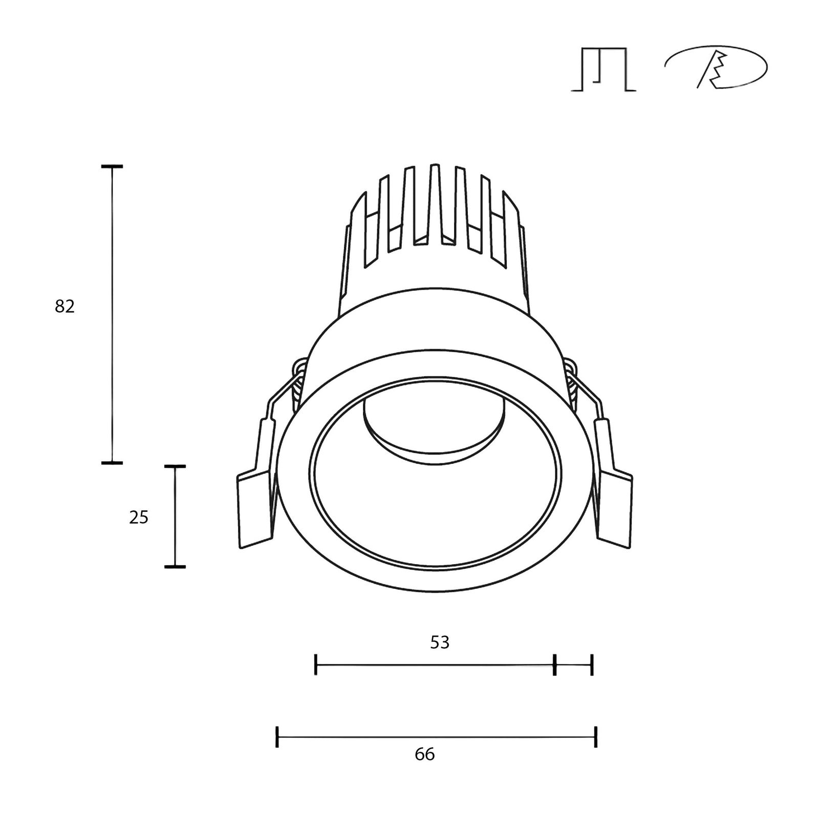 Maytoni downlight Dip LED 50° zápustné kruhové svítidlo černé