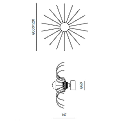 Aromas Spider E27 nástěnné svítidlo