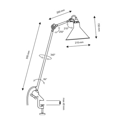 DCW éditions Lampe Gras N°201 E14 stolní svítidlo s klipem