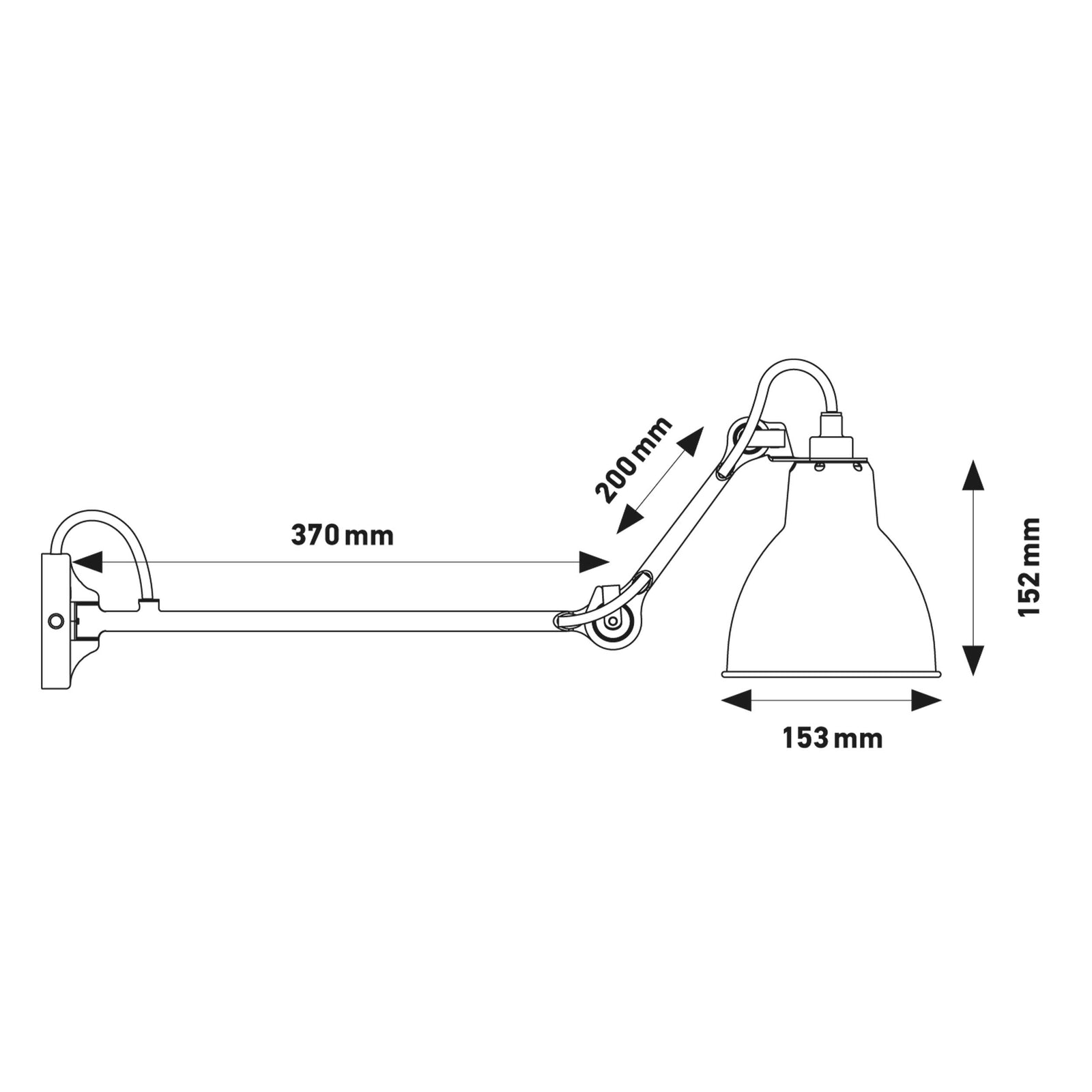 DCW éditions Lampe Gras бр. 204 L40 E27 зидна лампа