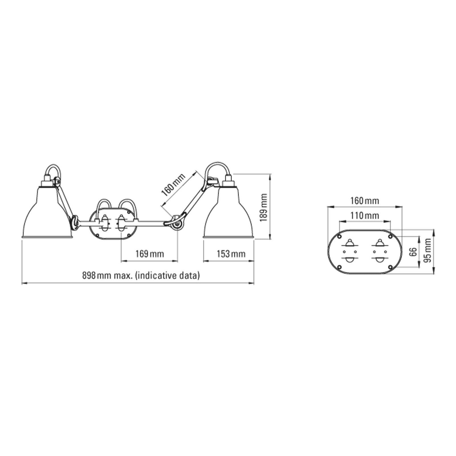 DCW éditions Lampe Gras бр. 204 E27 двоструко купатилско светло IP44