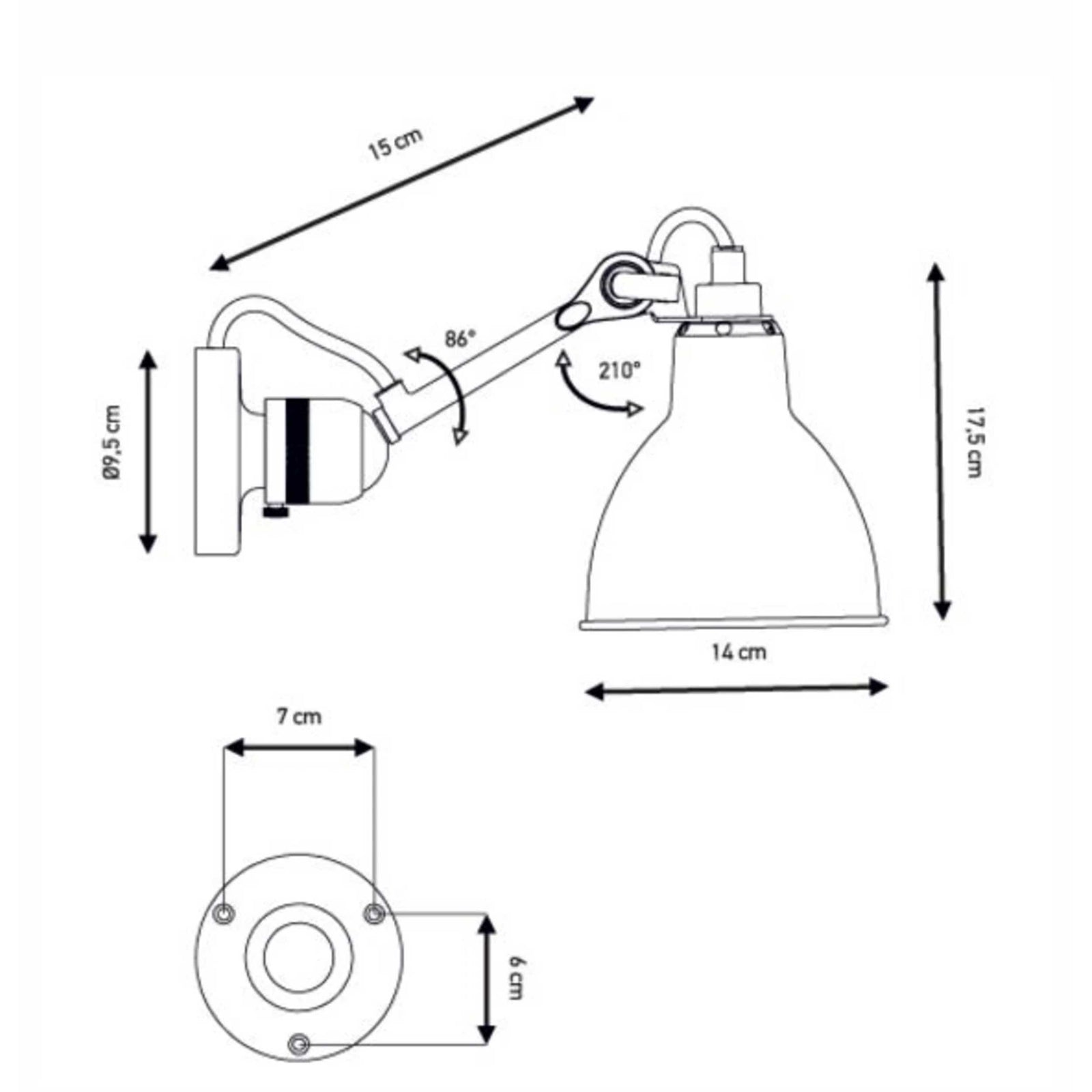 DCW éditions Lampe Gras бр. 304 E14 зидна светлост за купатило IP64