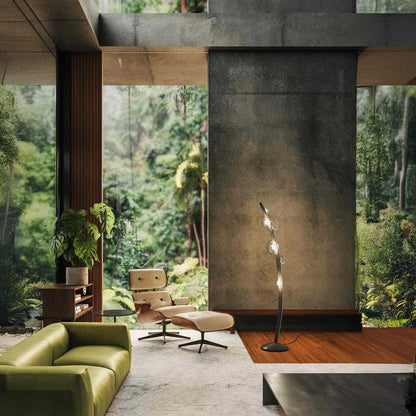 Bomma Dew Drops LED skleněné stojací svítidlo z veganské kůže