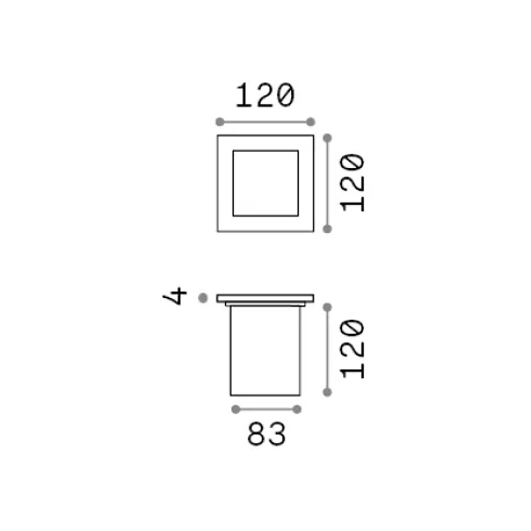Ideal Lux Park G9 čtvercové zápustné svítidlo IP54