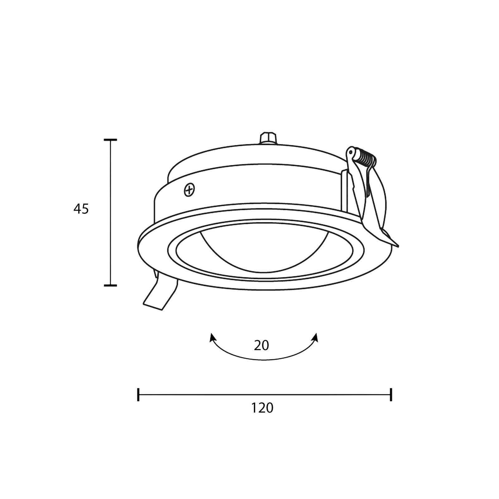 Maytoni downlight Lens LED 3000K 12W 70° zápustné kruhové svítidlo