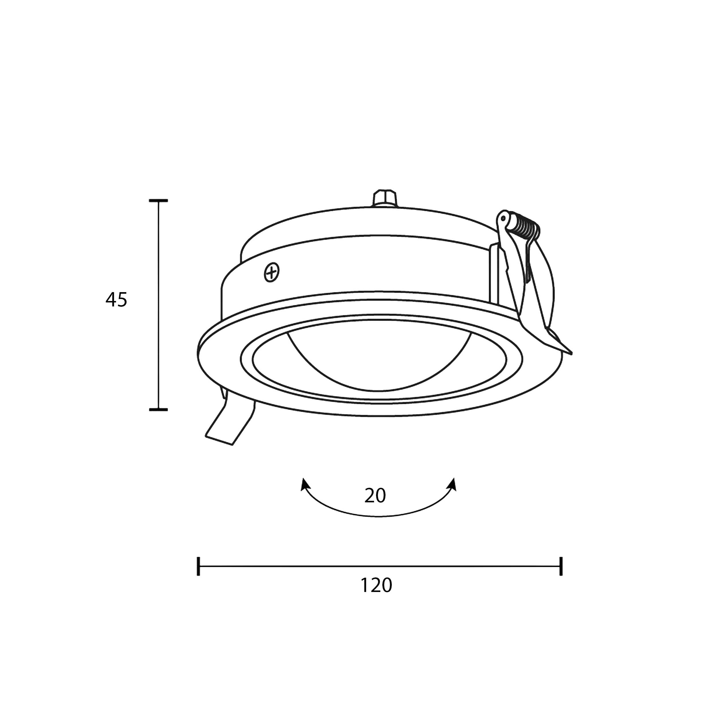Maytoni downlight Lens LED 3000K 12W 70° zápustné kruhové svítidlo