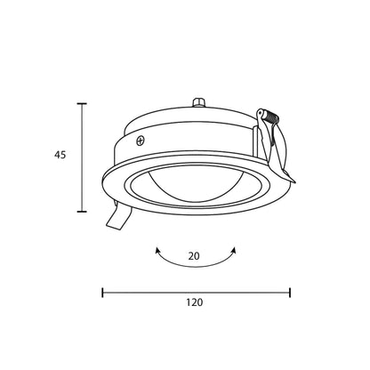 Maytoni downlight Lens LED 3000K 12W 70° zápustné kruhové svítidlo