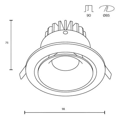 Maytoni downlight Yin LED 12W 60° zápustné kruhové svítidlo