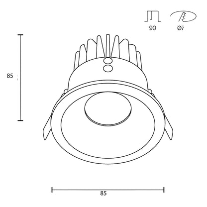 Maytoni downlight Zoom LED 60° zápustné kruhové svítidlo černé