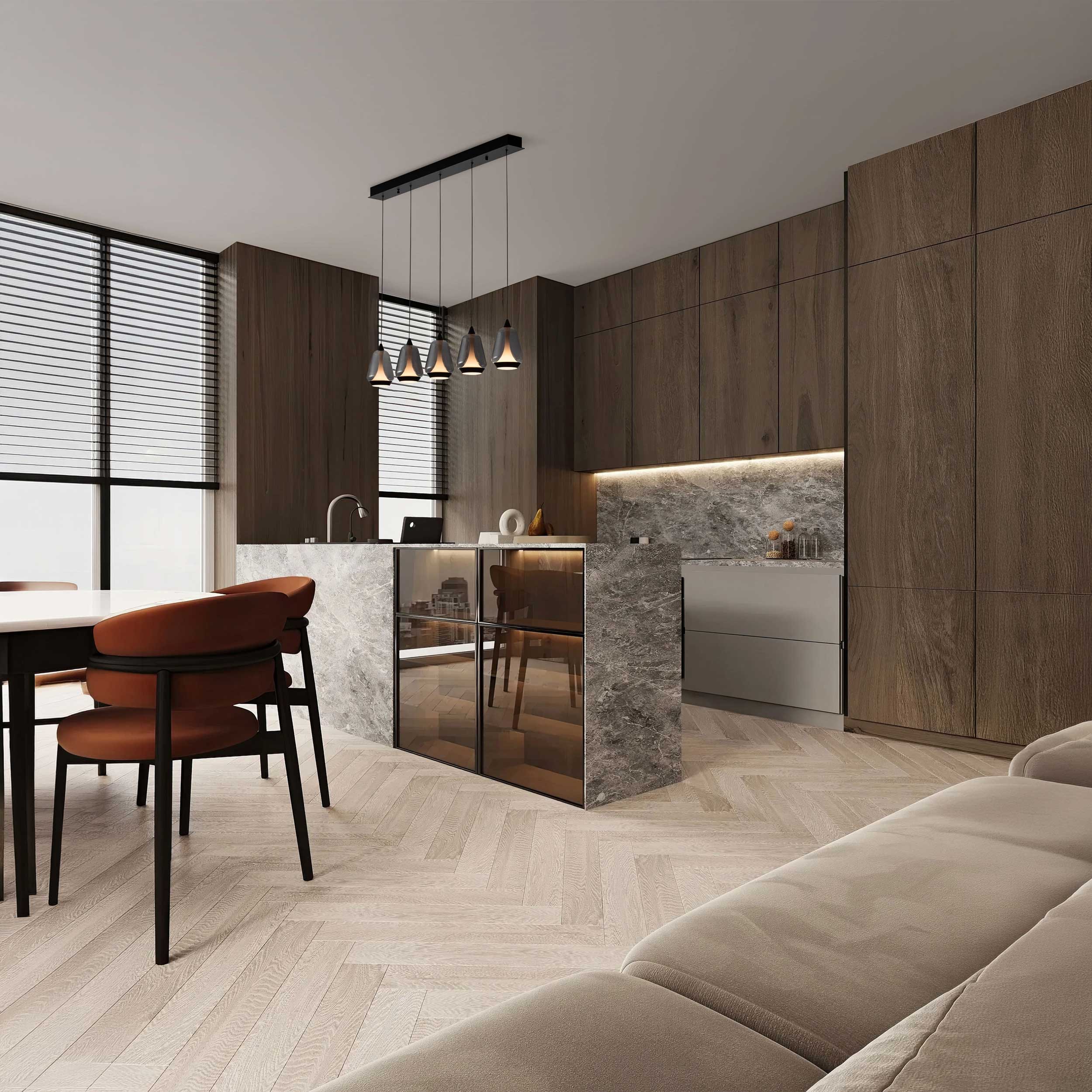 Nova Luce Alish LED závěsné svítidlo podélné