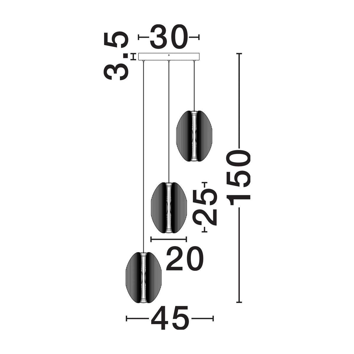 Nova Luce Noir LED závěsné svítidlo svislé