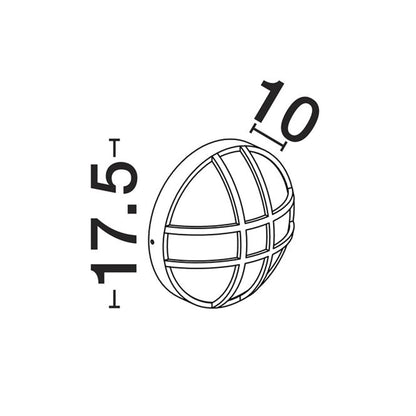 Nova Luce Amel E27 nástěnné kulaté svítidlo IP65