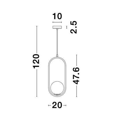 Nova Luce Obitar G9 závěsné svítidlo