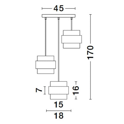 Nova Luce Sianna E27 skleněné závěsné svítidlo svislé