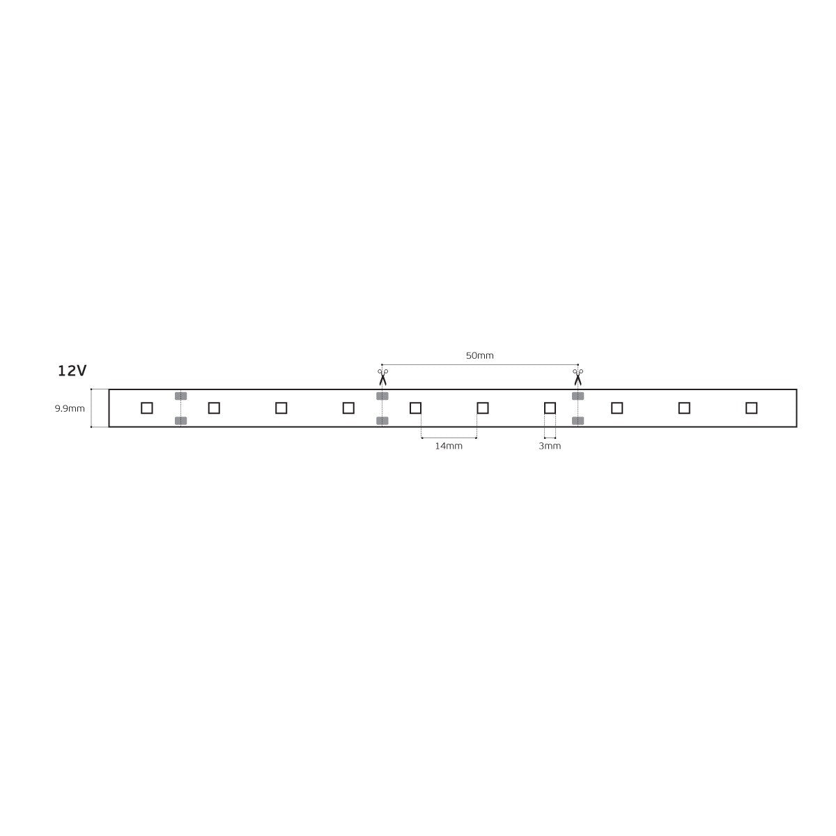 LED pásek 12V CRI80 IP20 2700K (5m)