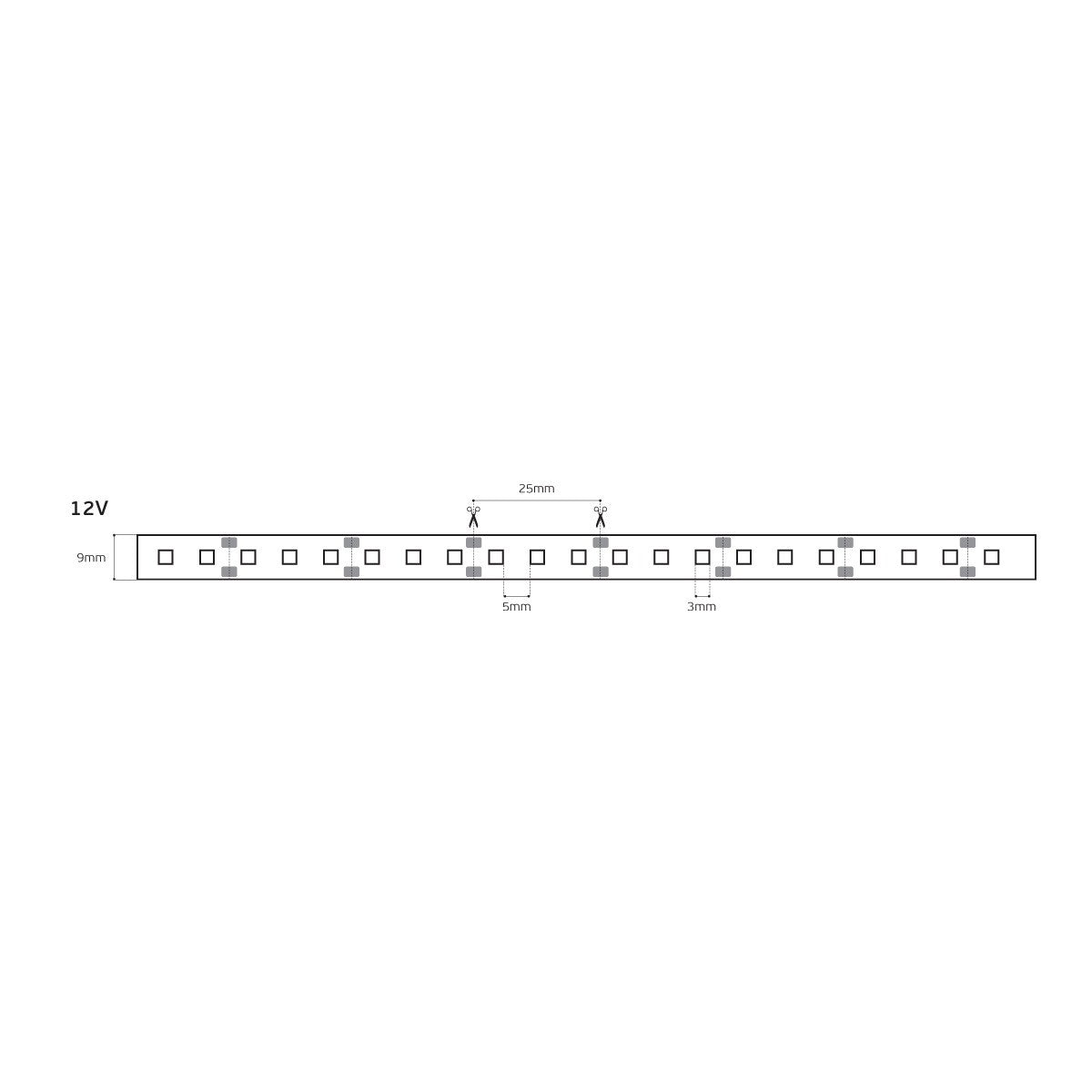 LED pásek 12V CRI80 IP20 2700K (5m)