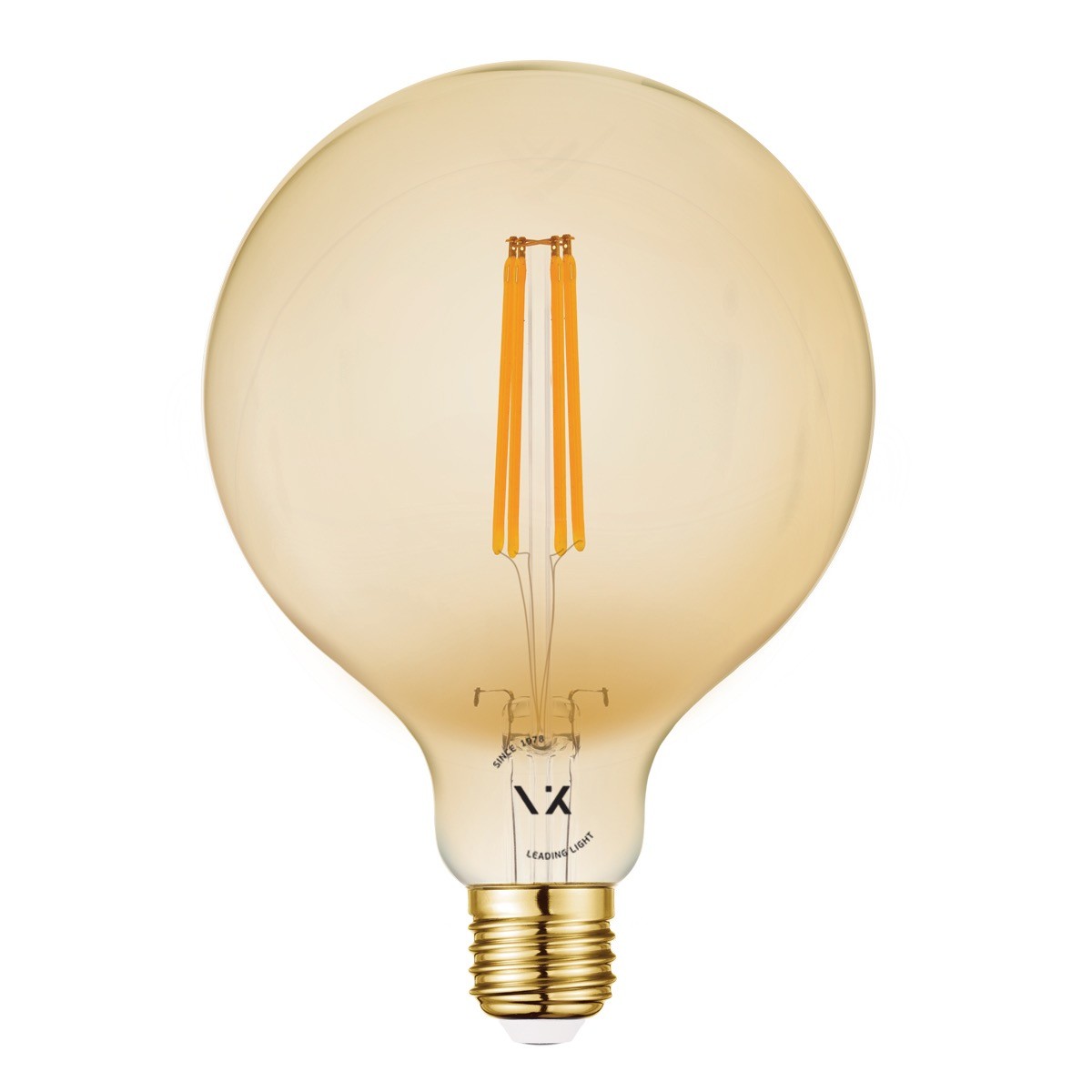 LED žárovka VK Light Globo Filament Amber E27 ø125 2200K 7W Stmívatelná