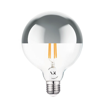 LED žárovka VK Light Globo Filament Silver E27 ø125 2700K 7W Stmívatelná
