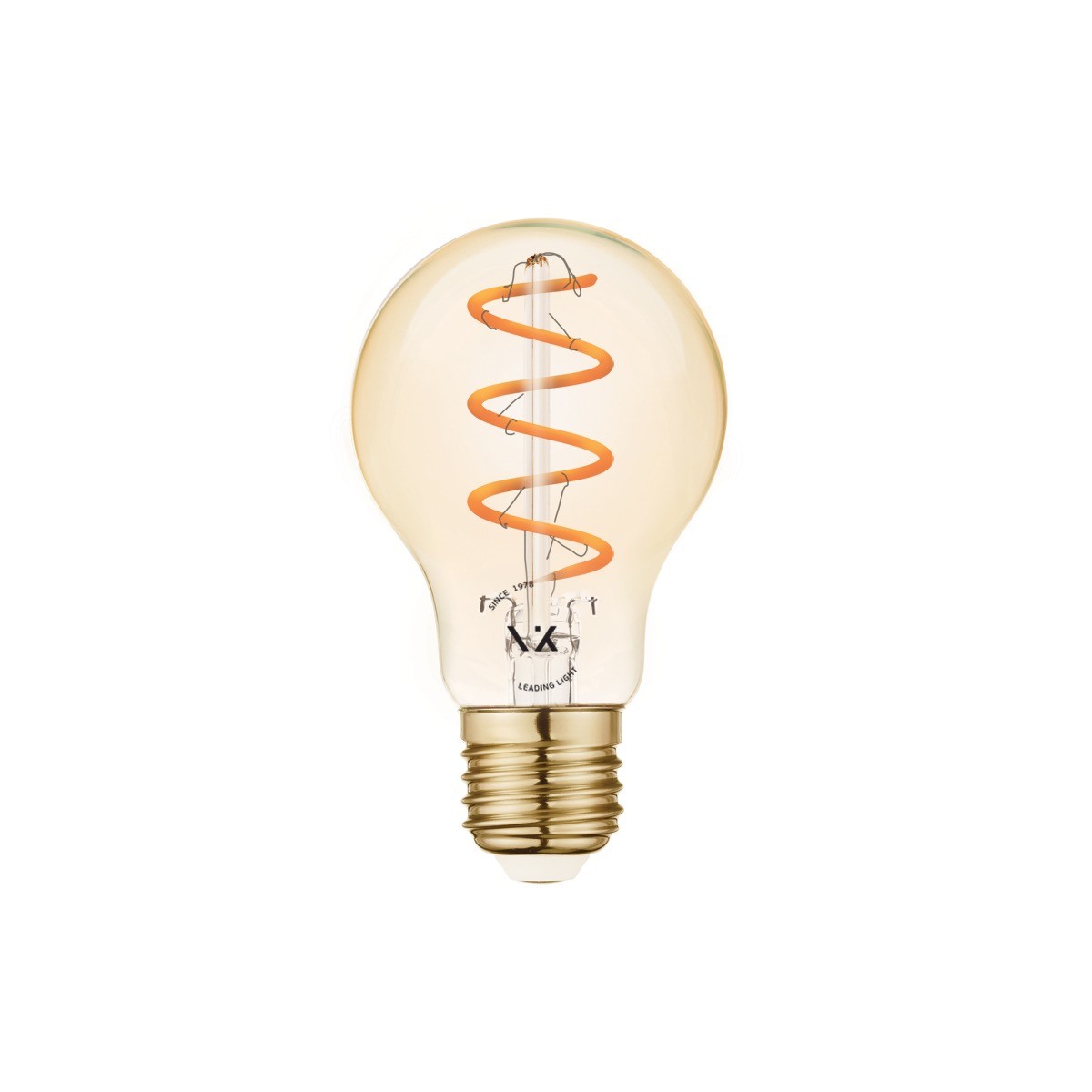 LED žárovka VK Light Spiral Filament Amber A60 E27 2200K 4,5W Stmívatelná