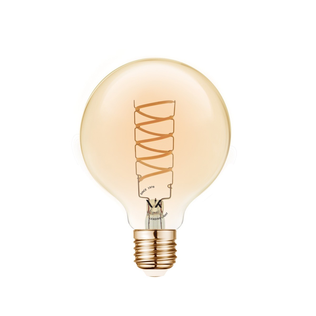 LED žárovka VK Light Spiral Filament Amber-G80 E27 2200K 4,5W Stmívatelná
