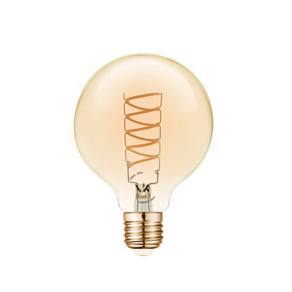 LED žárovka VK Light Spiral Filament Amber-G80 E27 2200K 4,5W Stmívatelná