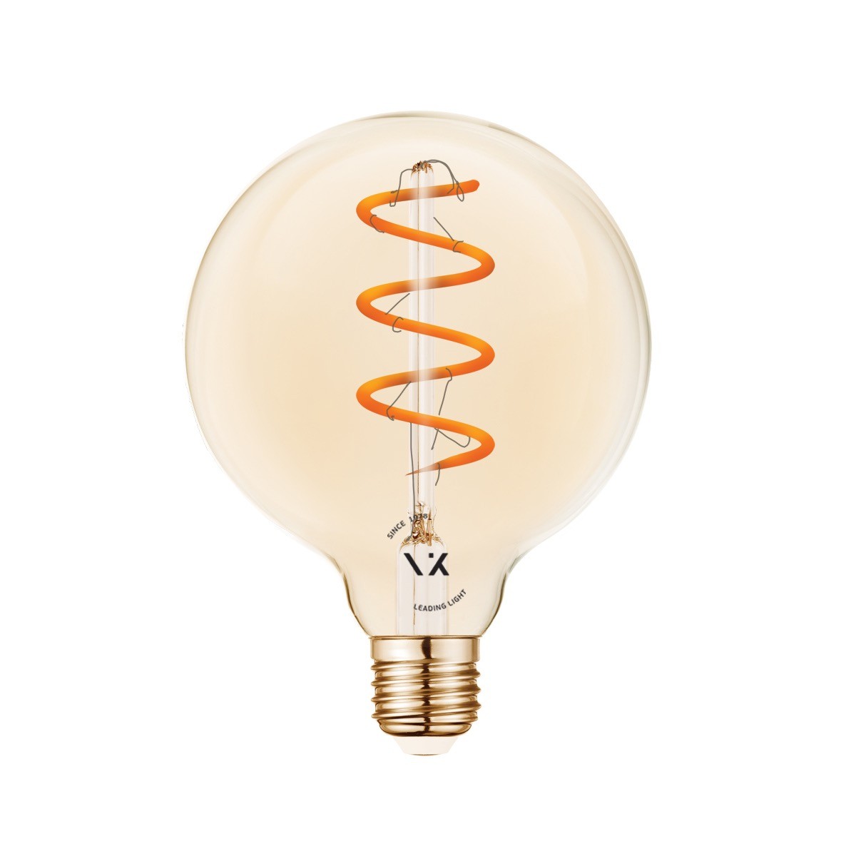 LED žárovka VK Light Spiral Filament Amber-G125 E27 2200K 4,5W Stmívatelná