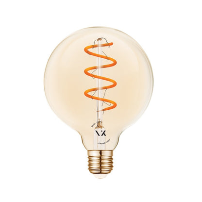 LED žárovka VK Light Spiral Filament Amber-G125 E27 2200K 4,5W Stmívatelná