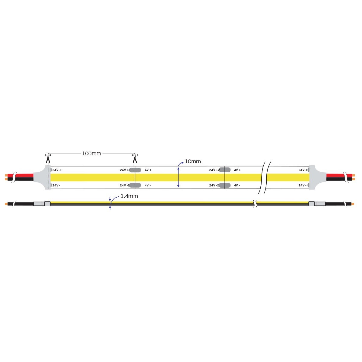 COB LED pásek 24V CRI90 IP20 (5m)