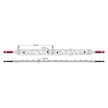 LED pásek stranový S-Type 24V CRI90 IP20 4000K (5m)