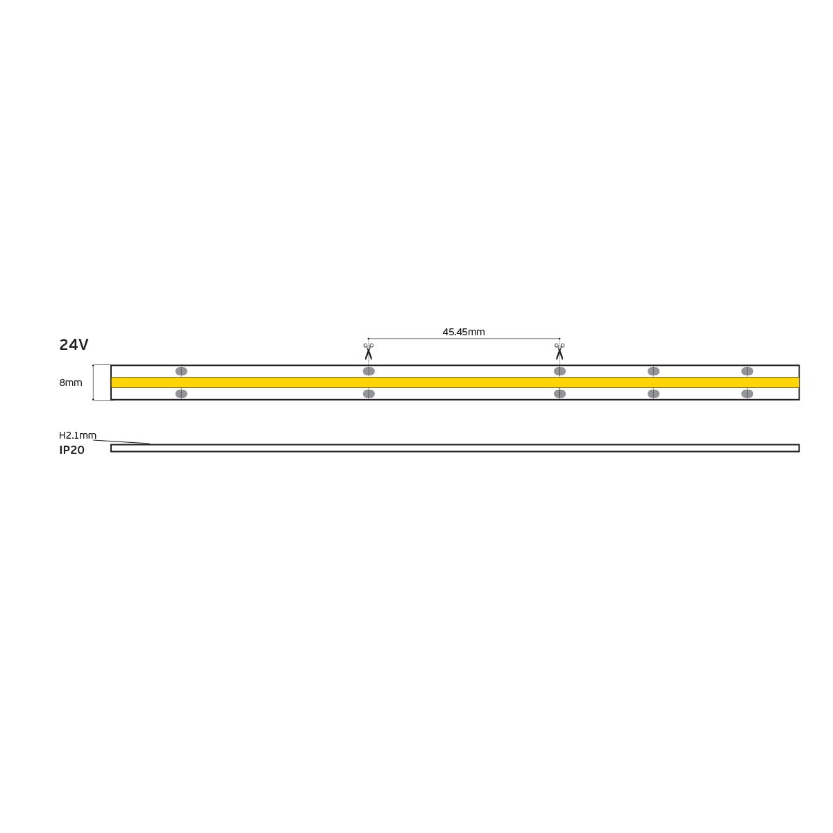 LED pásek COB 24V CRI90 IP20 3000K/4000K Stmívatelný (5m)