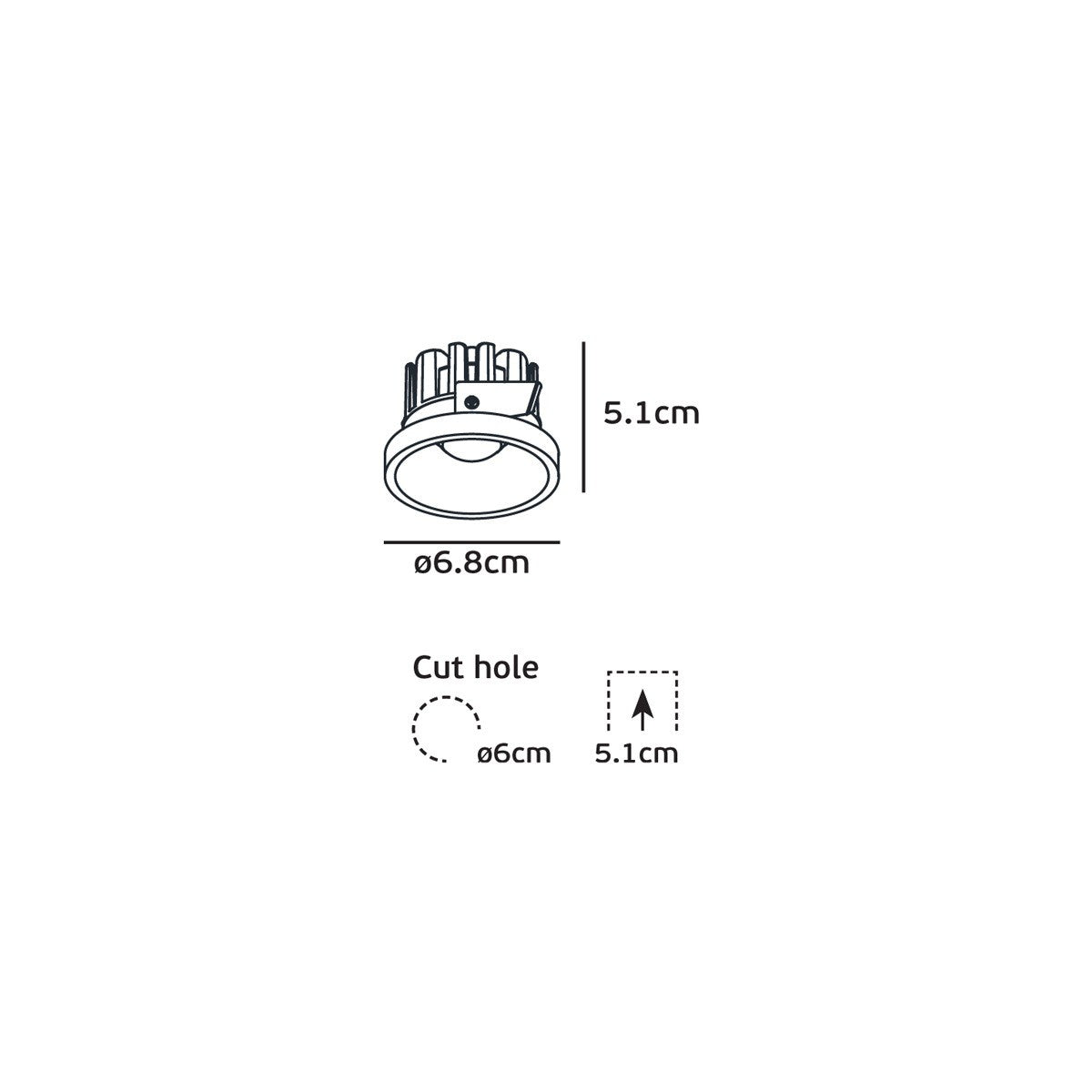 VK Light Poc LED zápustné svítidlo IP44
