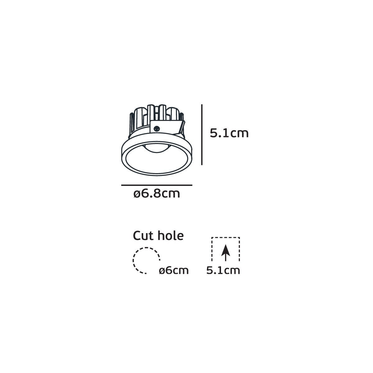 VK Light Poc LED zápustné svítidlo IP44