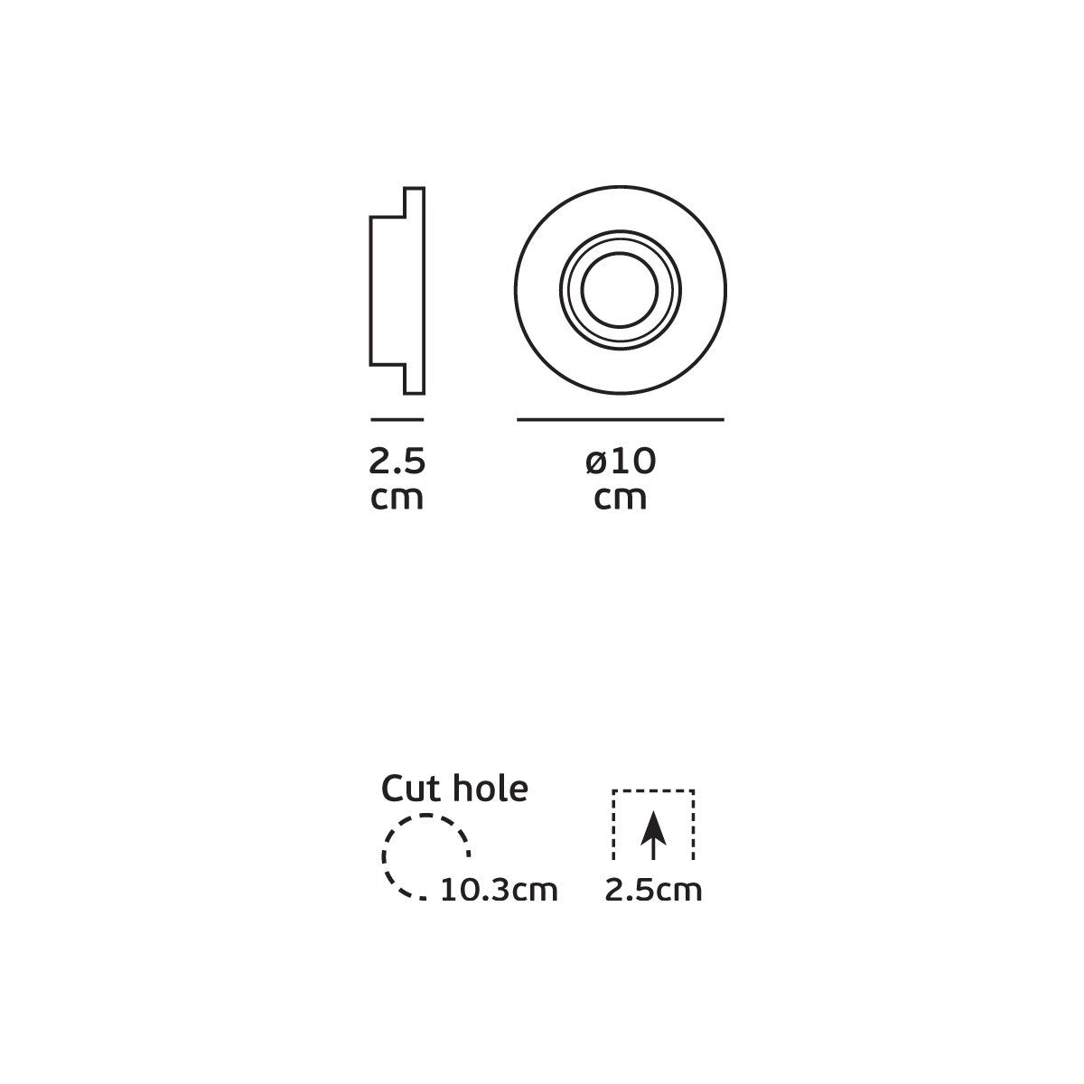 VK Light Downlight sádrové GU10 zápustné svítidlo kulaté