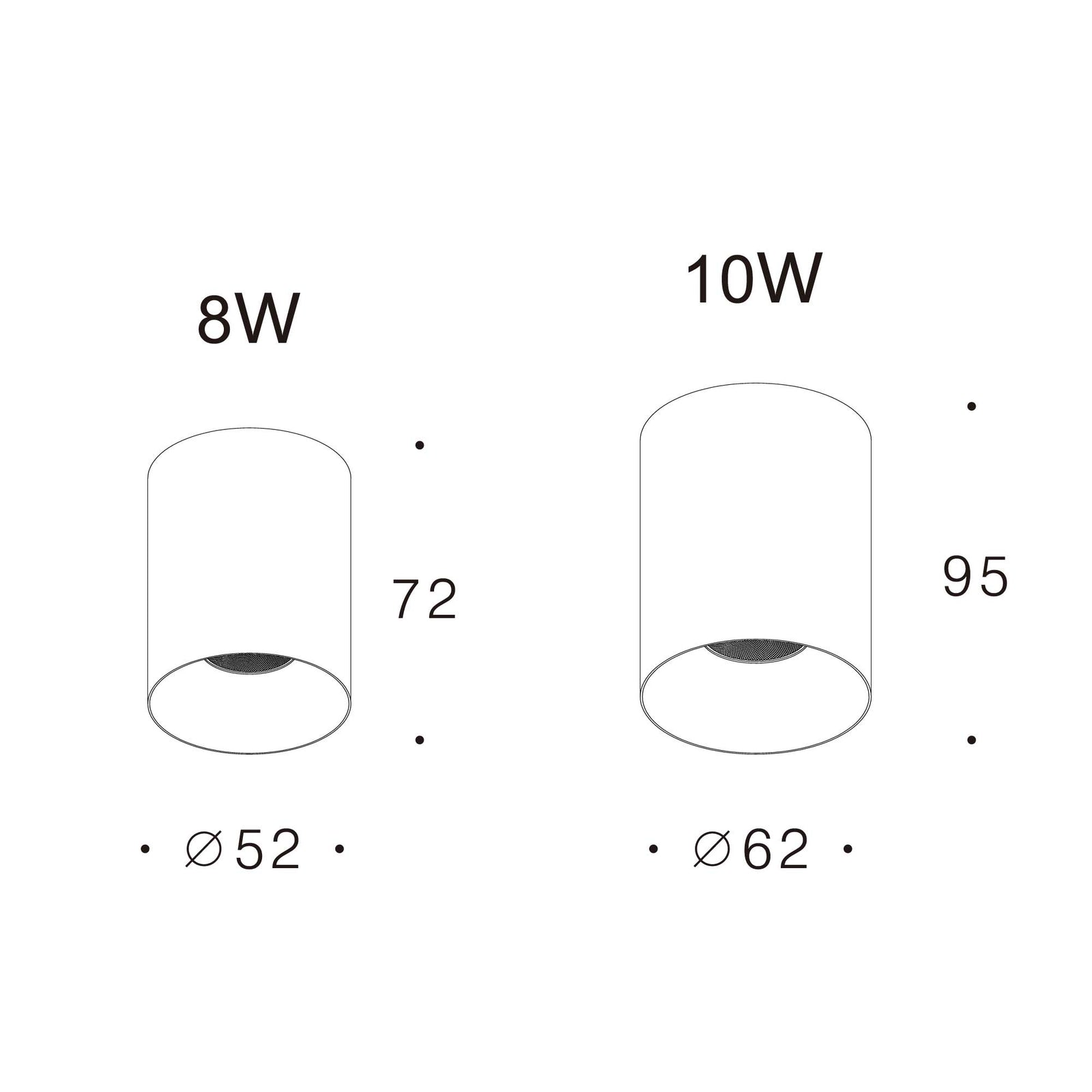 Arco LED přisazené kovové svítidlo Ra>90 antiglare (záloha)